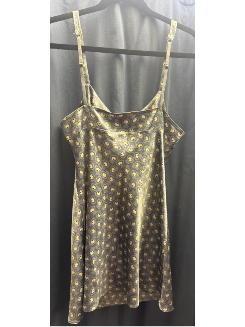 Women's Victoria's Secret Grey Yellow Floral Chemise Size M